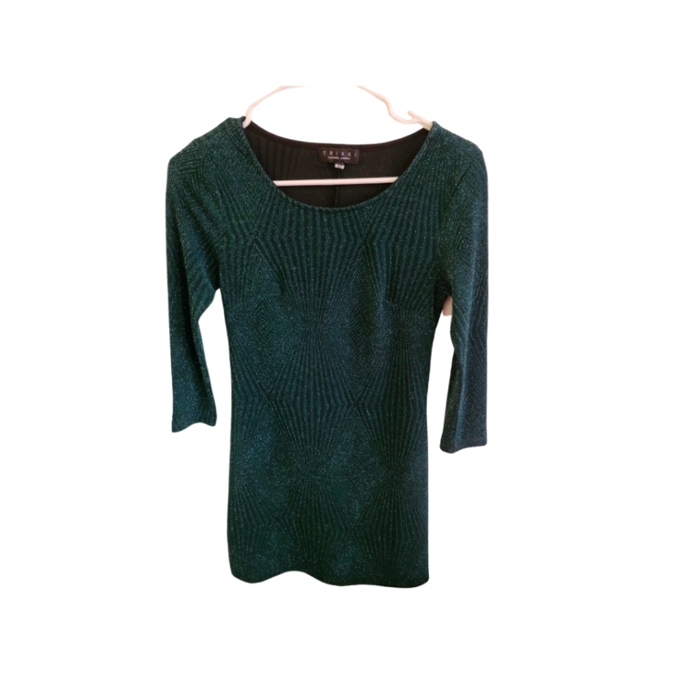 Trixi, Emerald Green Glitter Dress